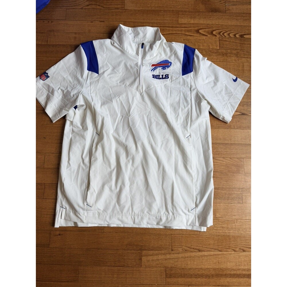 Nike Buffalo Bills Sideline Coaches On Field 1/4 Quarter Zip White Sz Large L